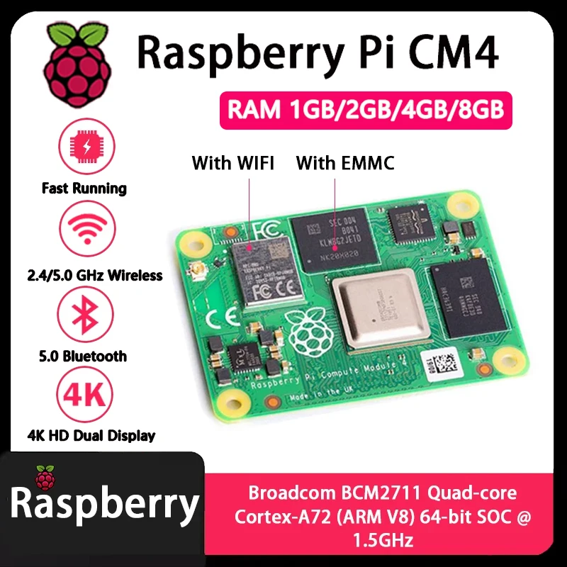 Raspberry Pi CM4 1 Go/2 Go/4 G - Raspberry Pi Compute Module 4 8Gb 32Gb Emmc avis et prix